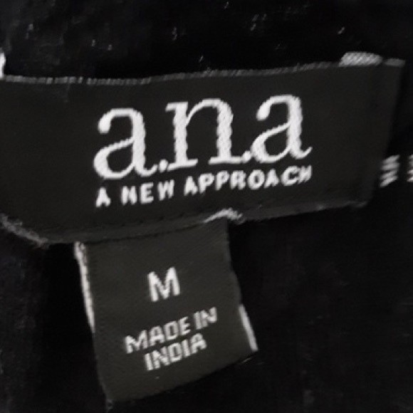 A.N.A Babydoll Tank Top Boho embroidered Black White Rust size M - Picture 8 of 14